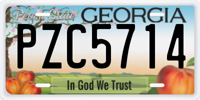 GA license plate PZC5714