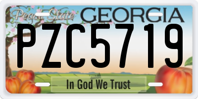 GA license plate PZC5719