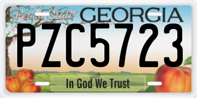GA license plate PZC5723