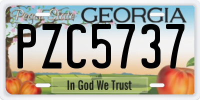 GA license plate PZC5737