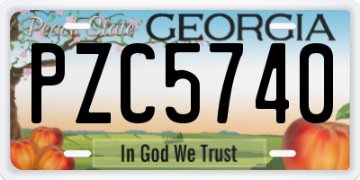 GA license plate PZC5740
