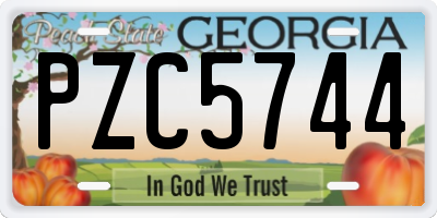 GA license plate PZC5744