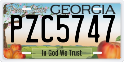 GA license plate PZC5747