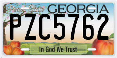 GA license plate PZC5762
