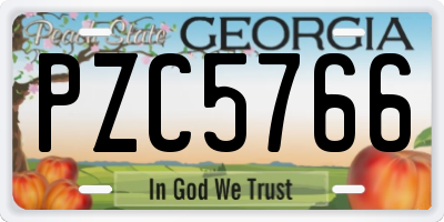 GA license plate PZC5766