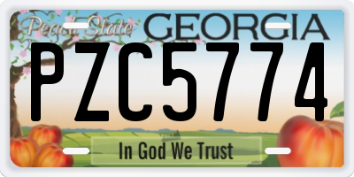 GA license plate PZC5774