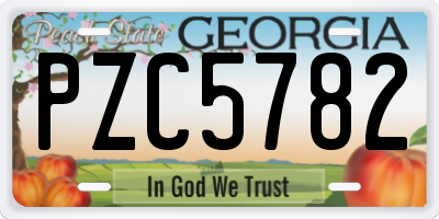 GA license plate PZC5782