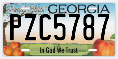 GA license plate PZC5787