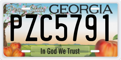 GA license plate PZC5791