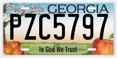 GA license plate PZC5797