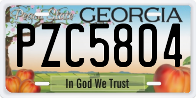 GA license plate PZC5804