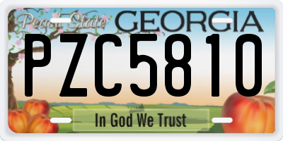 GA license plate PZC5810