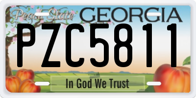 GA license plate PZC5811