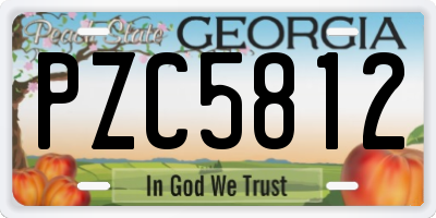 GA license plate PZC5812