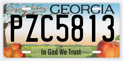 GA license plate PZC5813