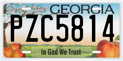 GA license plate PZC5814