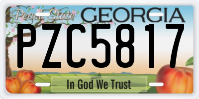 GA license plate PZC5817