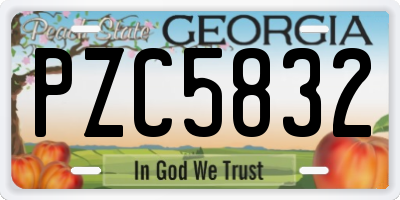 GA license plate PZC5832