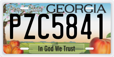 GA license plate PZC5841