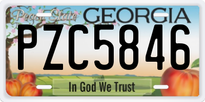 GA license plate PZC5846