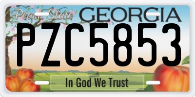 GA license plate PZC5853