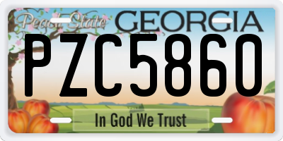 GA license plate PZC5860