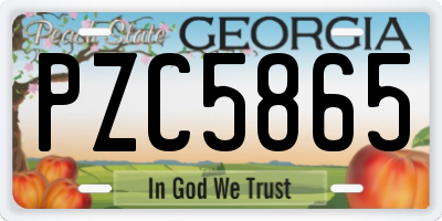 GA license plate PZC5865