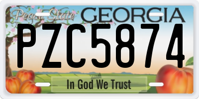 GA license plate PZC5874