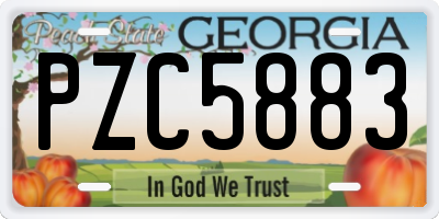 GA license plate PZC5883