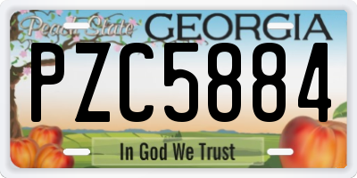 GA license plate PZC5884