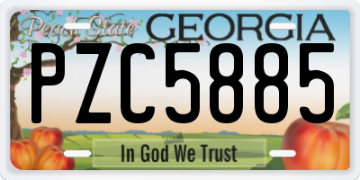 GA license plate PZC5885