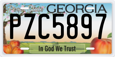 GA license plate PZC5897