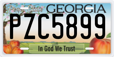GA license plate PZC5899