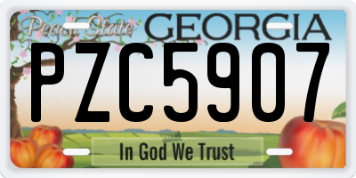 GA license plate PZC5907