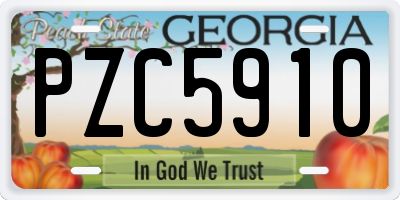 GA license plate PZC5910