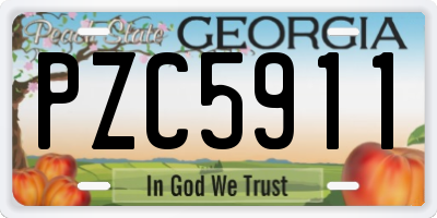 GA license plate PZC5911