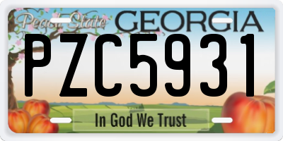 GA license plate PZC5931