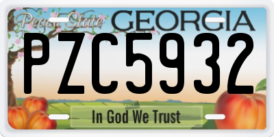 GA license plate PZC5932