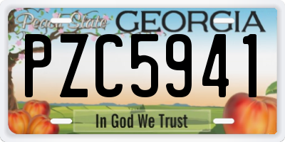 GA license plate PZC5941