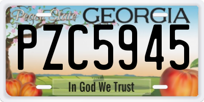 GA license plate PZC5945