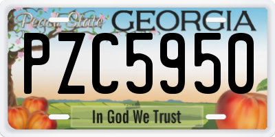 GA license plate PZC5950