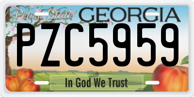 GA license plate PZC5959