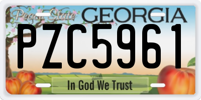 GA license plate PZC5961
