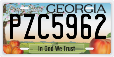 GA license plate PZC5962