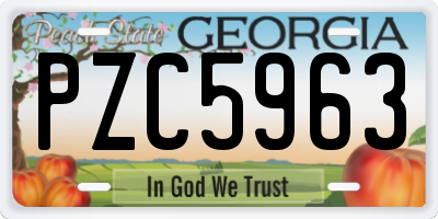 GA license plate PZC5963