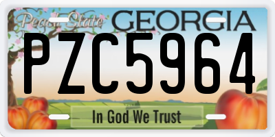 GA license plate PZC5964