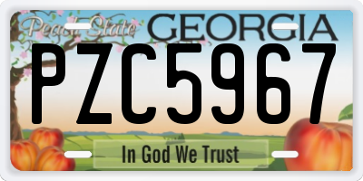 GA license plate PZC5967