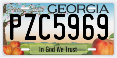 GA license plate PZC5969