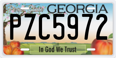 GA license plate PZC5972