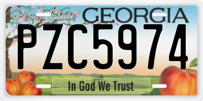 GA license plate PZC5974